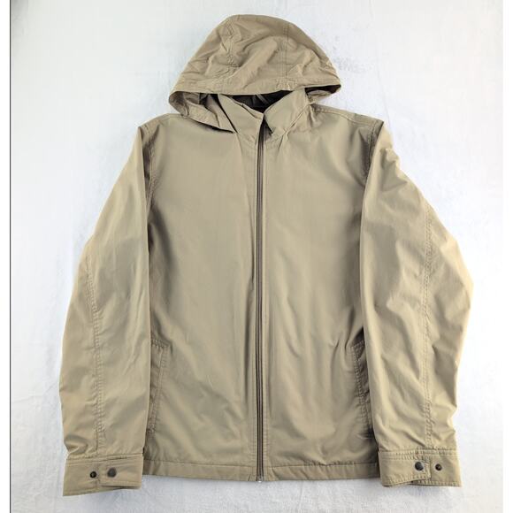 Eddie Bauer Hard Shell Mesh Lined Full Zip Jacket Men's XL Tall Tan Hooded - Picture 1 of 11